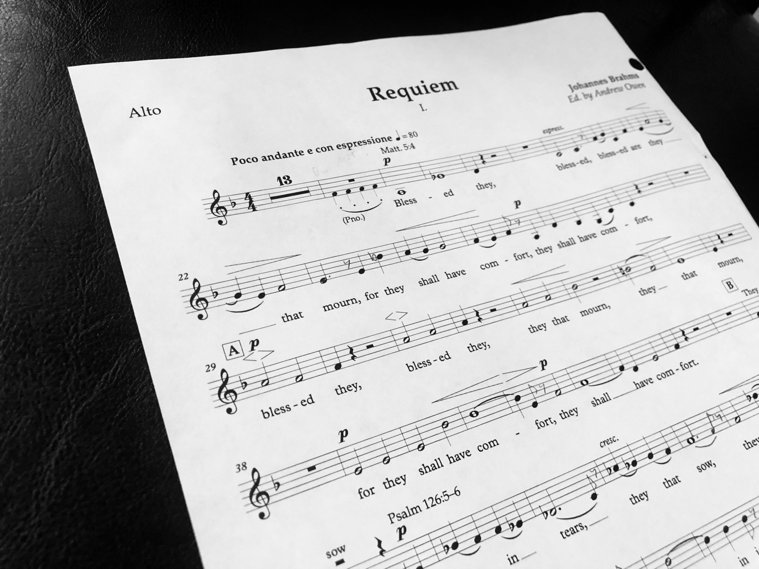 Reading the Brahms Requiem from Individual Parts